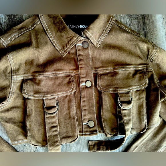 Fashion Nova Love Hurts Cargo Jeans Set.🤎 - Picture 4 of 5